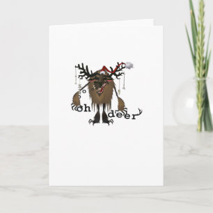 Cartoon Oh Deer Funny Reindeer Holiday Gamer Gift Card