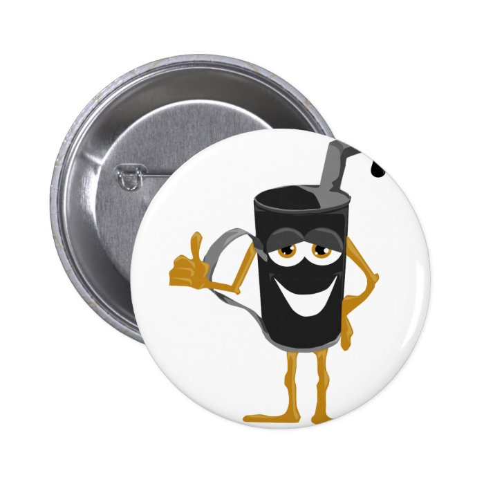 cartoon oil can pinback button