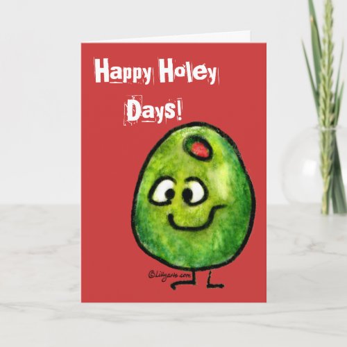 Cartoon Olive Holiday Greeting Card
