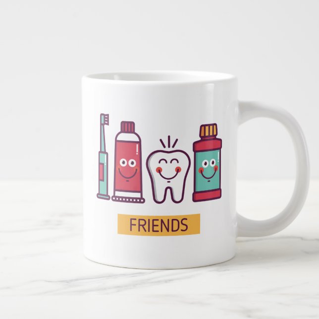 Cartoon Oral Care Friends Giant Coffee Mug (Right)