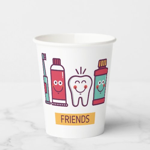 Cartoon Oral Care Friends Paper Cups