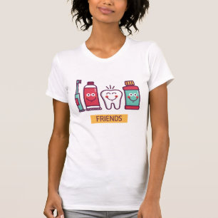 Cartoon Oral Care Friends T-Shirt