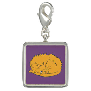 Cartoon Orange Cat curled up Charm