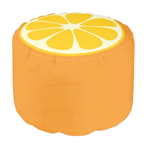 Cartoon Orange Fruit Slice Pouf