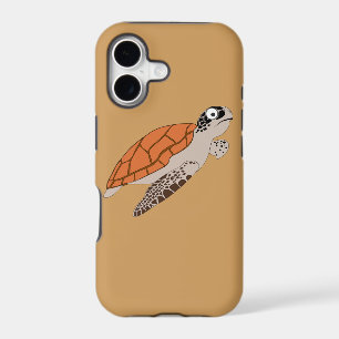 cartoon orange sea turtle iPhone 17 case