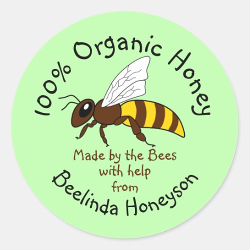 Cartoon Organic Honey Jar Label Stickers