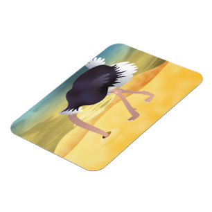 Cartoon Ostrich With Head In Sand Magnet