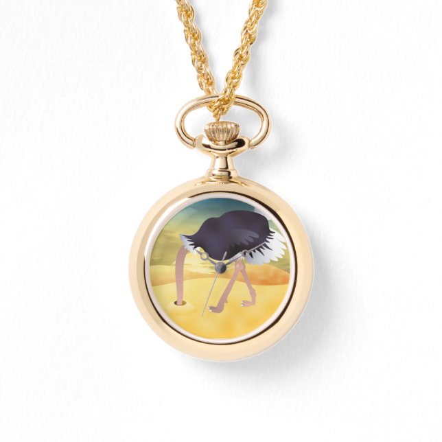 Cartoon Ostrich With Head In Sand Watch (Front)