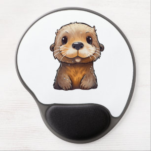 Cartoon otter illustration gel mouse pad