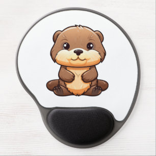 Cartoon otter illustration gel mouse pad