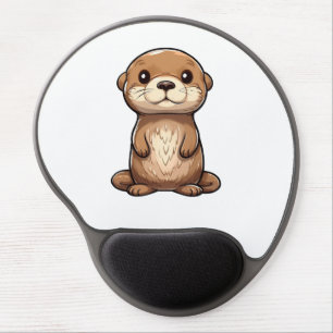 Cartoon otter illustration gel mouse pad