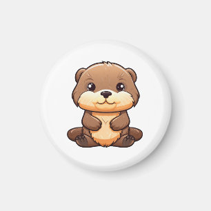 Cartoon otter illustration magnet