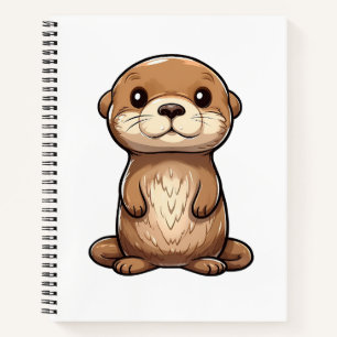 Cartoon otter illustration notebook