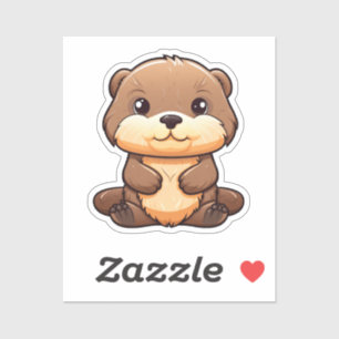 Cartoon otter illustration sticker