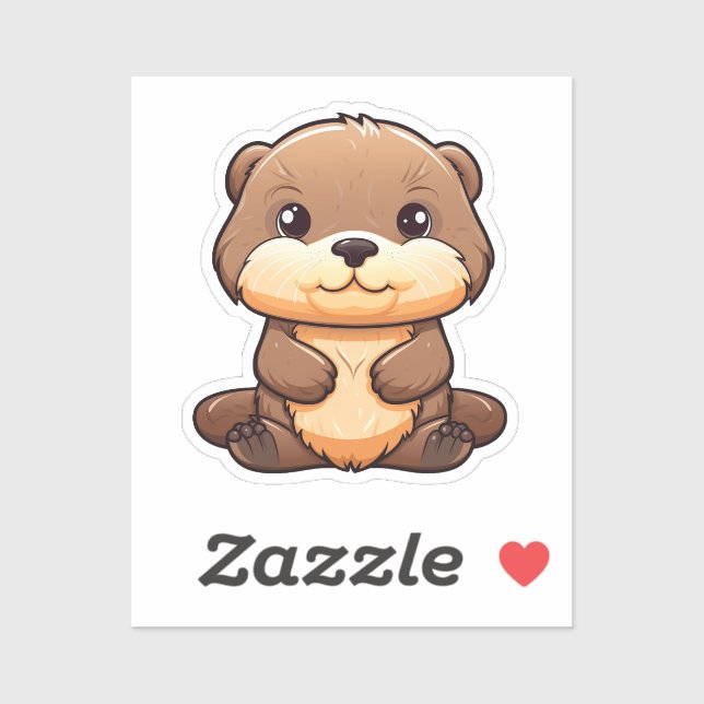 Cartoon otter illustration sticker (Sheet)