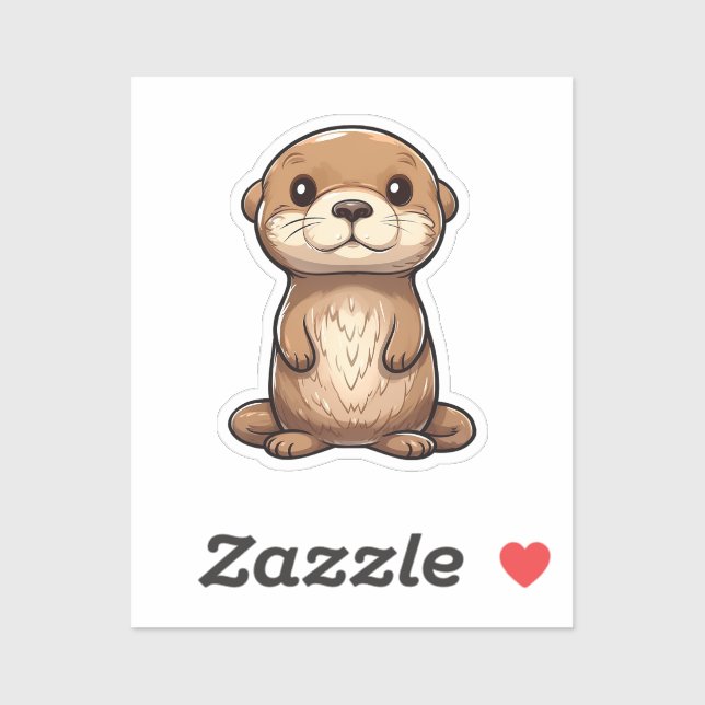 Cartoon otter illustration sticker (Sheet)