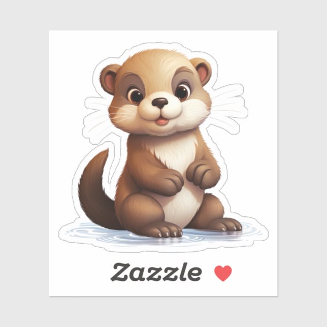Cartoon otter illustration sticker (Sheet)