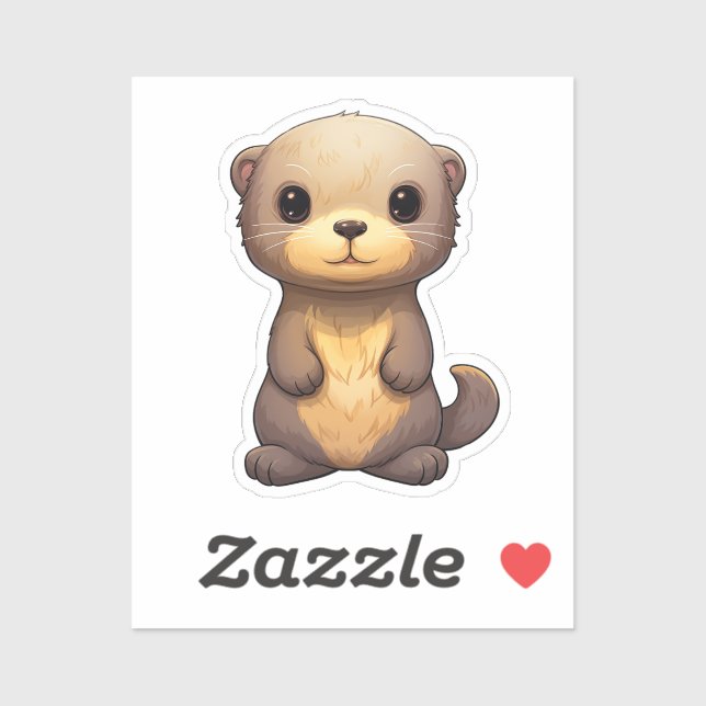 Cartoon otter illustration sticker (Sheet)