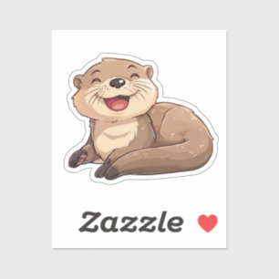Cartoon otter sticker