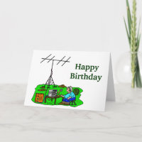 Cartoon Outdoor Ham Operator Birthday Card