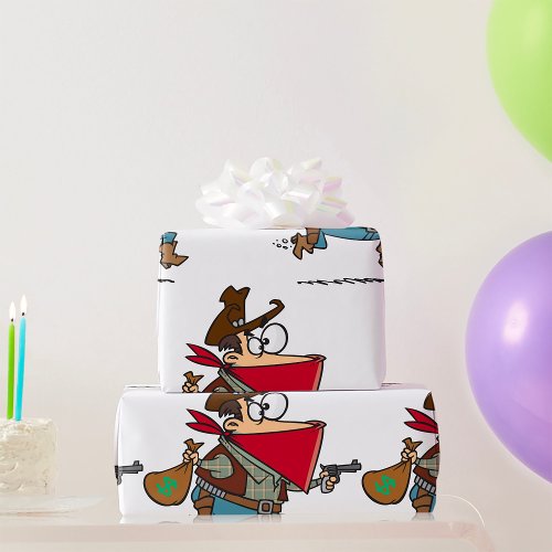 Cartoon Outlaw Wrapping Paper