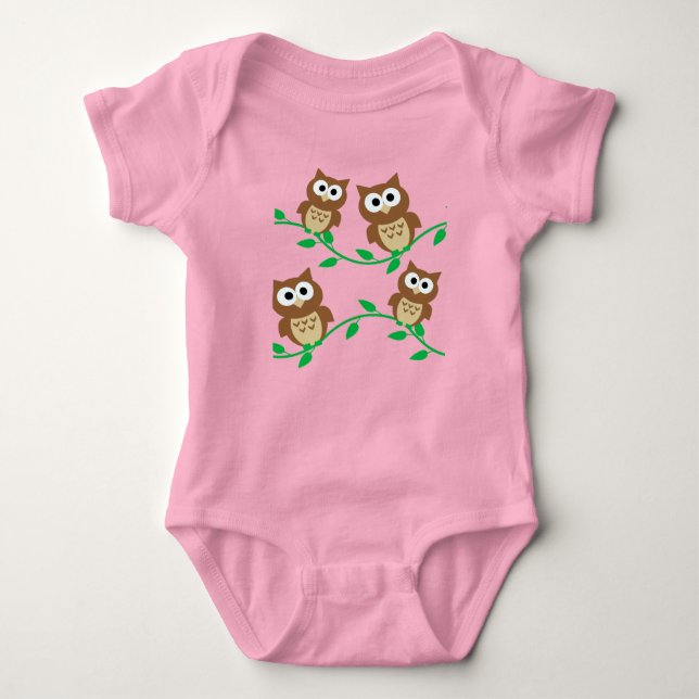 cartoon owl babysuit baby bodysuit (Front)