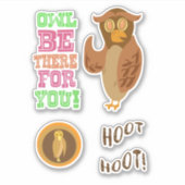 Cartoon Owl Character Fun and Sayings Sticker | Zazzle