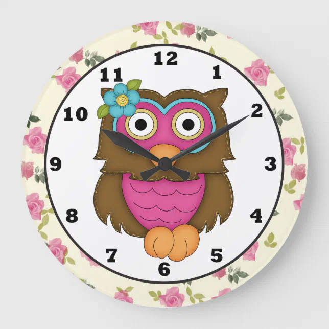 Cartoon Owl Clock | Zazzle