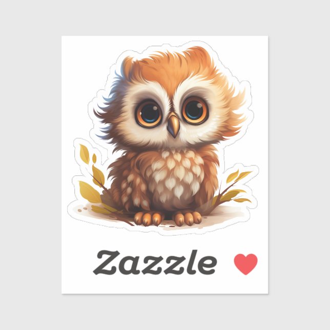 Cartoon owl illustration sticker (Sheet)