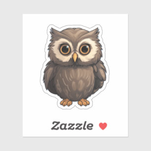 Cartoon owl illustration sticker
