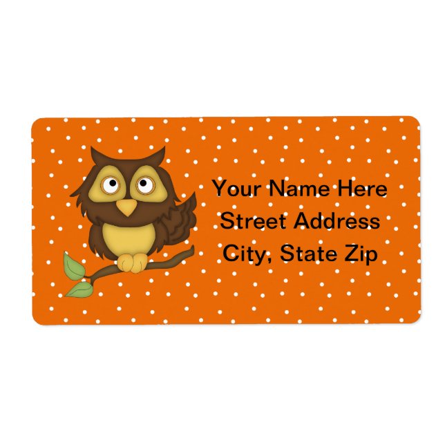 Cartoon Owl (tan) Label (Front)