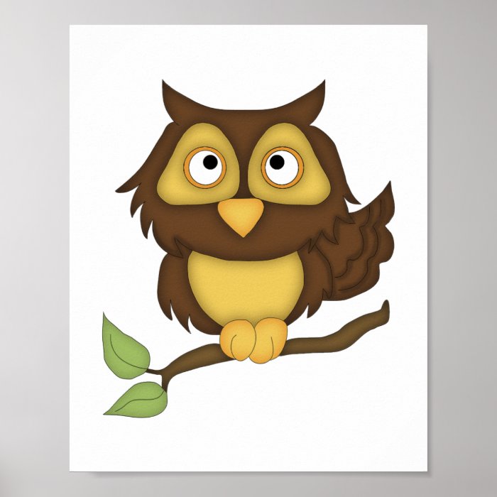 Cartoon Owl (tan) Posters