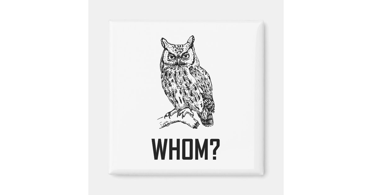 Cartoon Owl Whom Funny Magnet | Zazzle