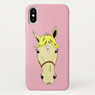 Cartoon Palomino Pony on Pink iPhone X Case