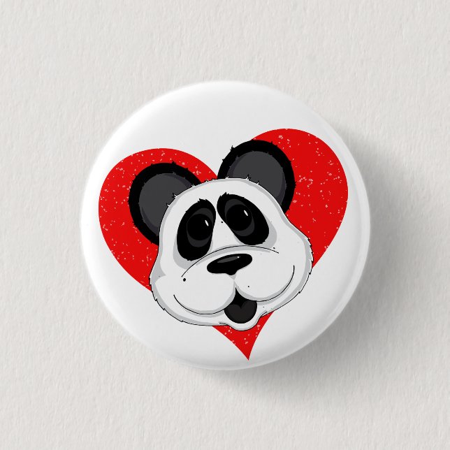 Cartoon Panda Bear Adorable Button (Front)