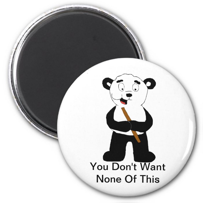 Cartoon Panda Eating Bamboo Fridge Magnet
