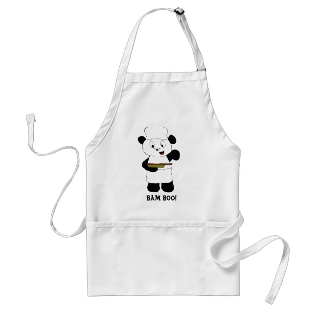 Cartoon Panda Emeril Lagasse Fan Adult Apron (Front)