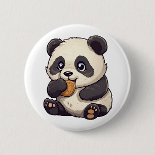Cartoon panda illustration button