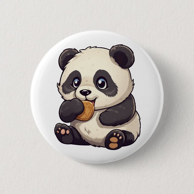 Cartoon panda illustration button (Front)