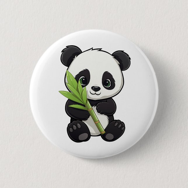 Cartoon panda illustration button (Front)