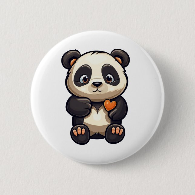 Cartoon panda illustration button (Front)