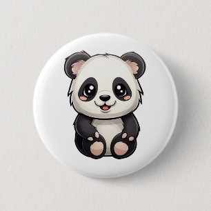 Cartoon panda illustration button