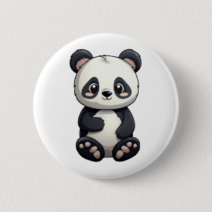 Cartoon panda illustration button