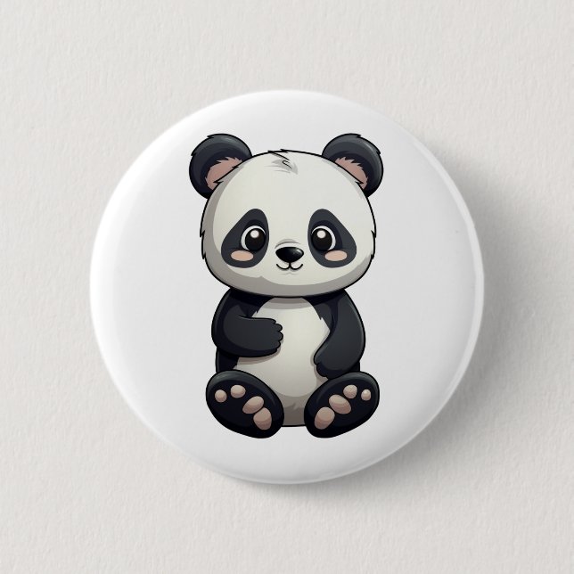 Cartoon panda illustration button (Front)