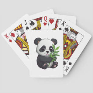Cartoon panda illustration poker cards