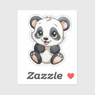 Cartoon panda illustration sticker