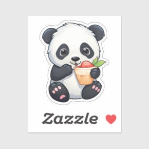 Cartoon panda illustration sticker