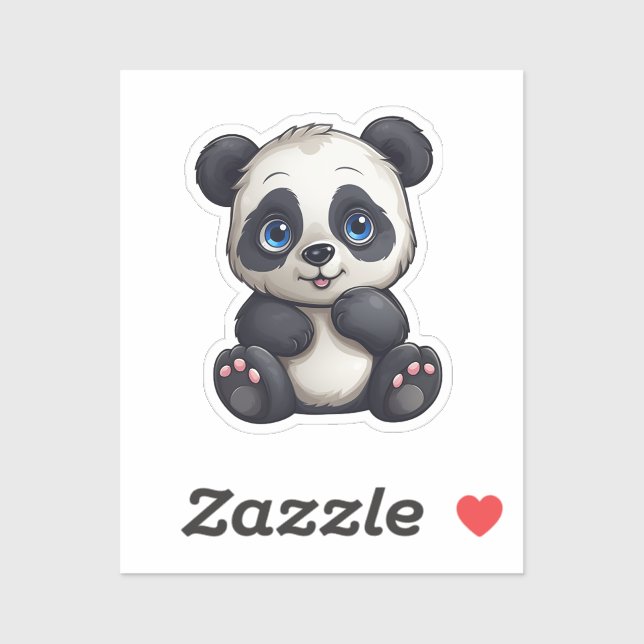 Cartoon panda illustration sticker (Sheet)