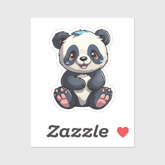 Cartoon panda illustration sticker (Sheet)