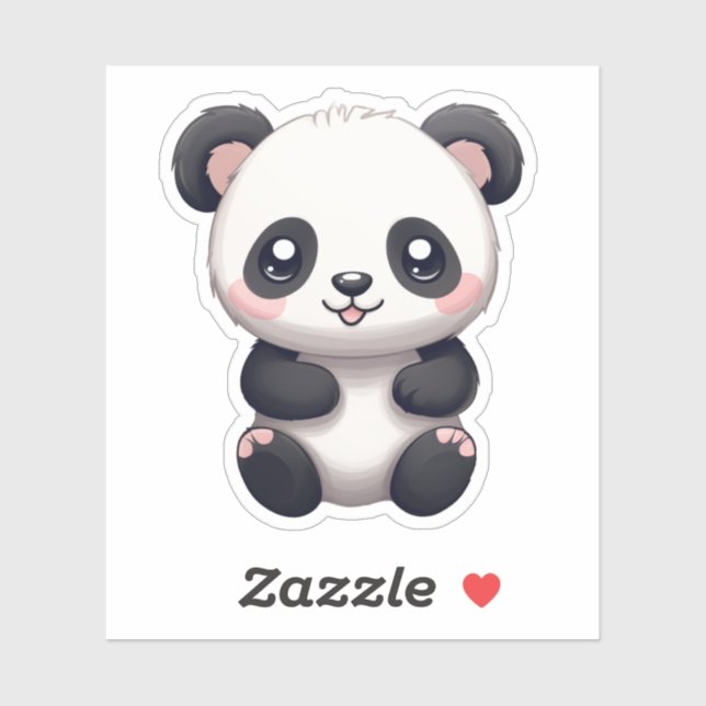 Cartoon panda illustration sticker (Sheet)